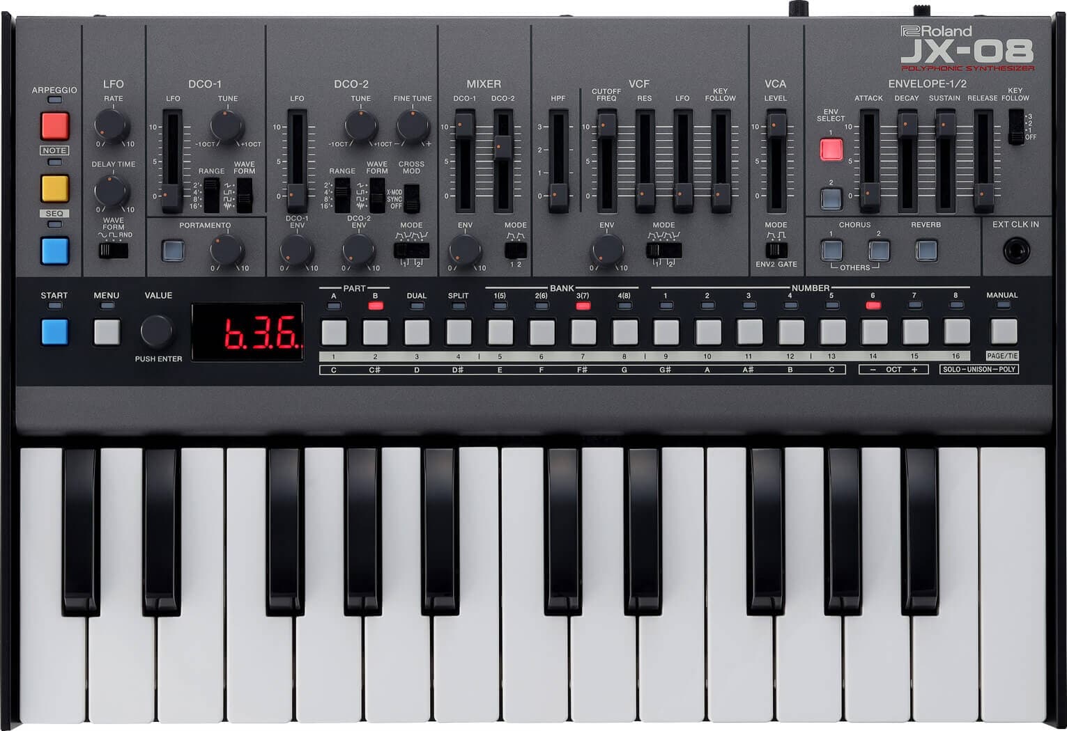 Roland JX-08：鍵盤