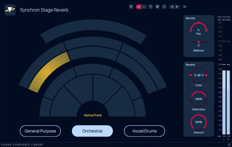 SYNCHRON STAGE REVERB：GUI